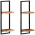 Estantes de pared 2 unidades madera maciza acacia 25x25x75