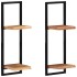 Estantes de pared 2 unidades madera maciza acacia 25x25x75
