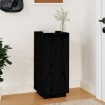 Armario zapatero de madera maciza de pino negro 35x35x80 cm