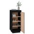 Armario zapatero de madera maciza de pino negro 35x35x80