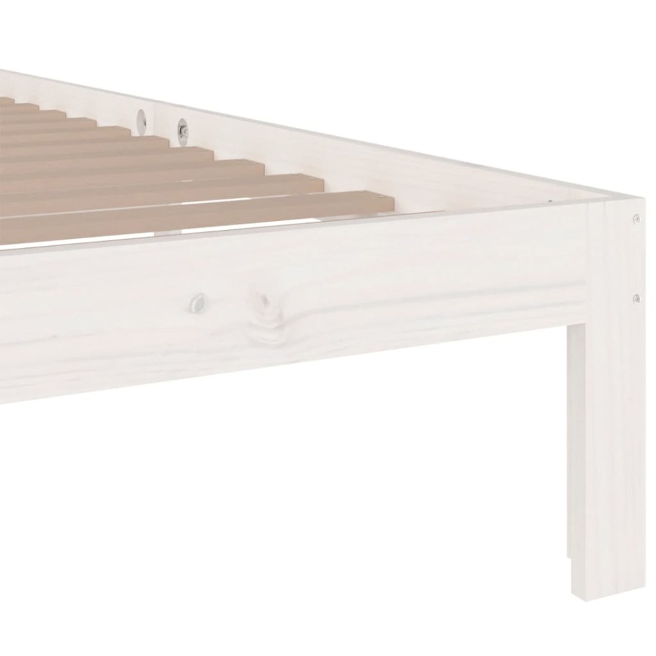 Estructura de cama sin colchón madera maciza blanco 90x200