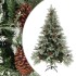 Árbol de Navidad con piñas verde y blanco PVC y PE 150