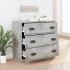 Aparador de madera contrachapada gris hormigón 70x35,5x67,5