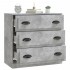 Aparador de madera contrachapada gris hormigón 70x35,5x67,5
