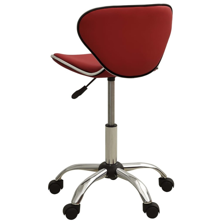 Silla de oficina de cuero sintético rojo vino