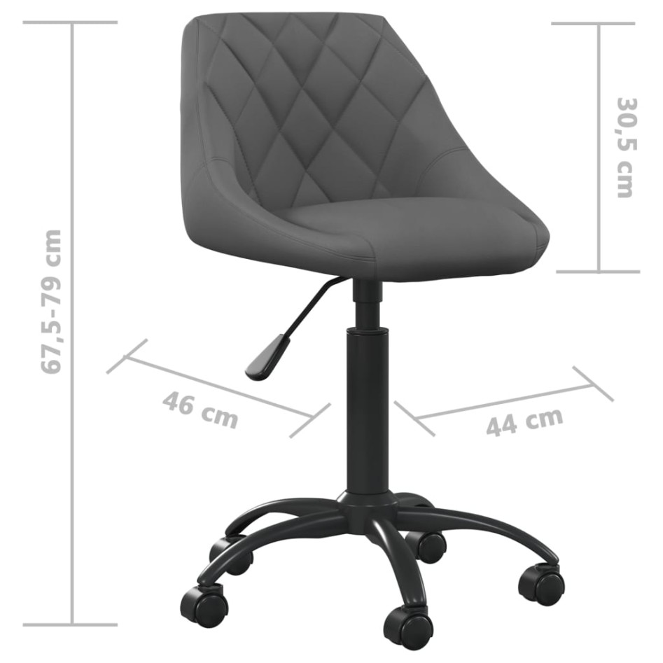 Silla de oficina de terciopelo gris