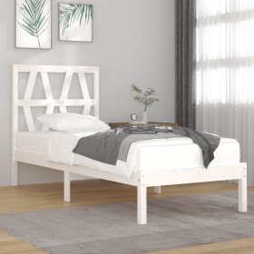 Estructura de cama madera maciza de pino blanco 90x200