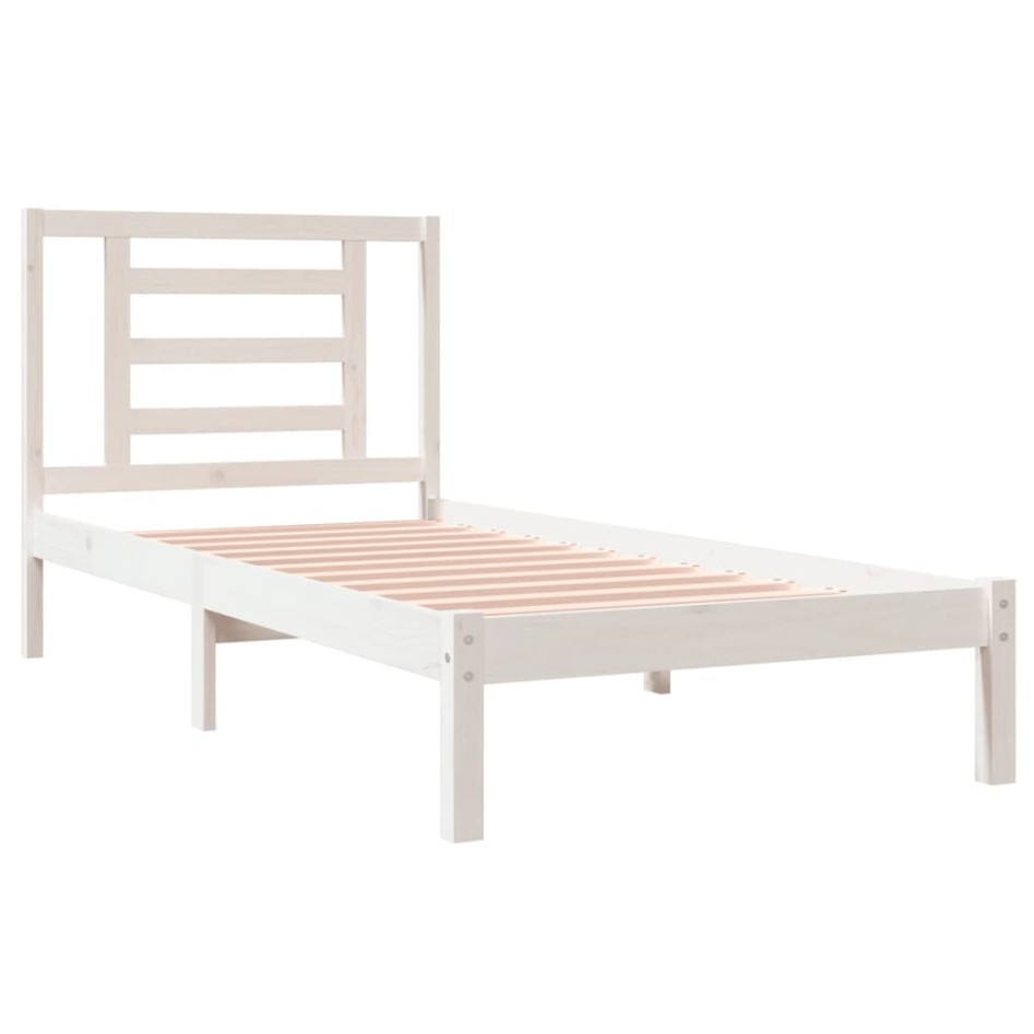 Estructura de cama sin colchón madera de pino blanca 90x200