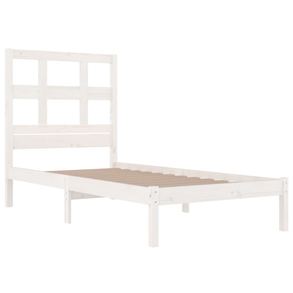 Estructura de cama sin colchón madera maciza blanca 75x190