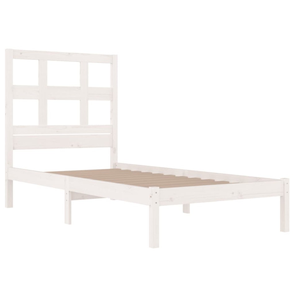 Estructura de cama sin colchón madera de pino blanca 90x200