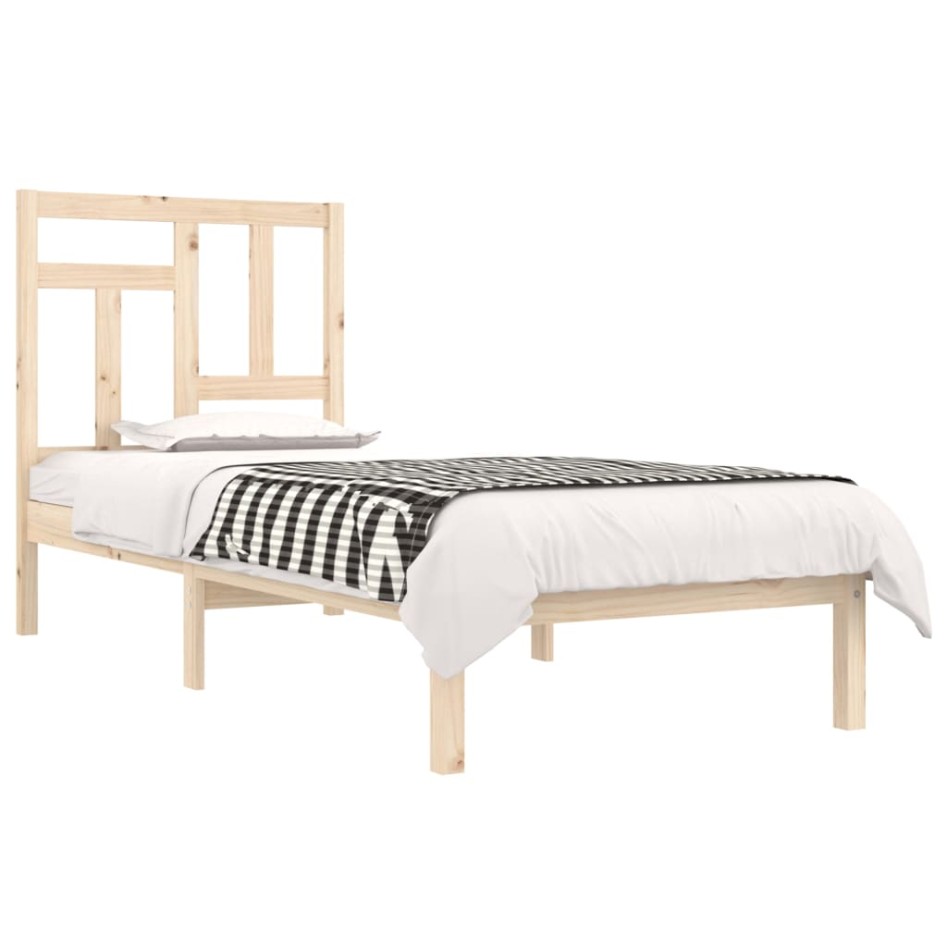 Estructura de cama sin colchón madera maciza de pino 90x200