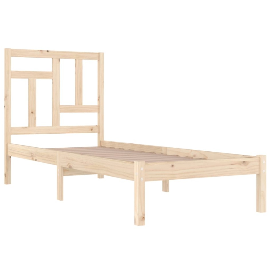 Estructura de cama sin colchón madera maciza de pino 90x200