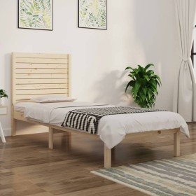 Estructura de cama madera maciza 75x190