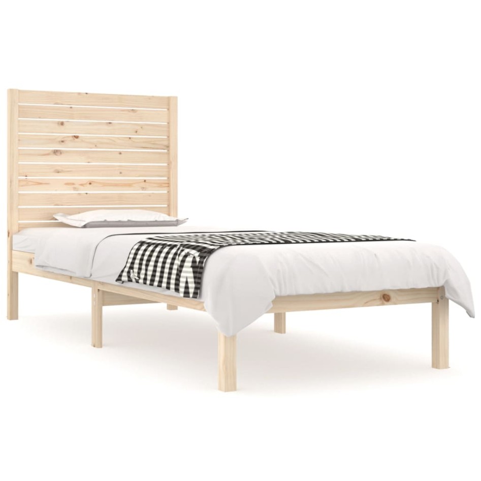 Estructura de cama madera maciza 75x190
