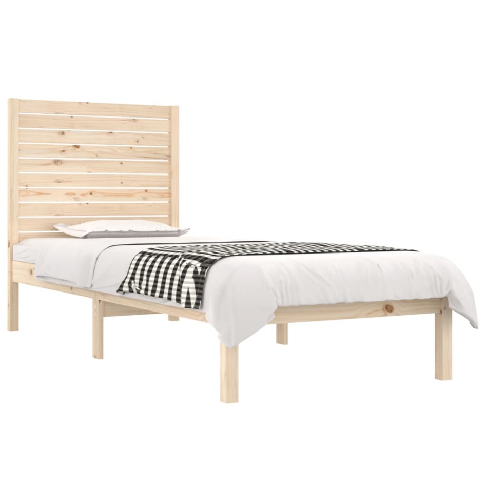 Estructura de cama madera maciza 75x190