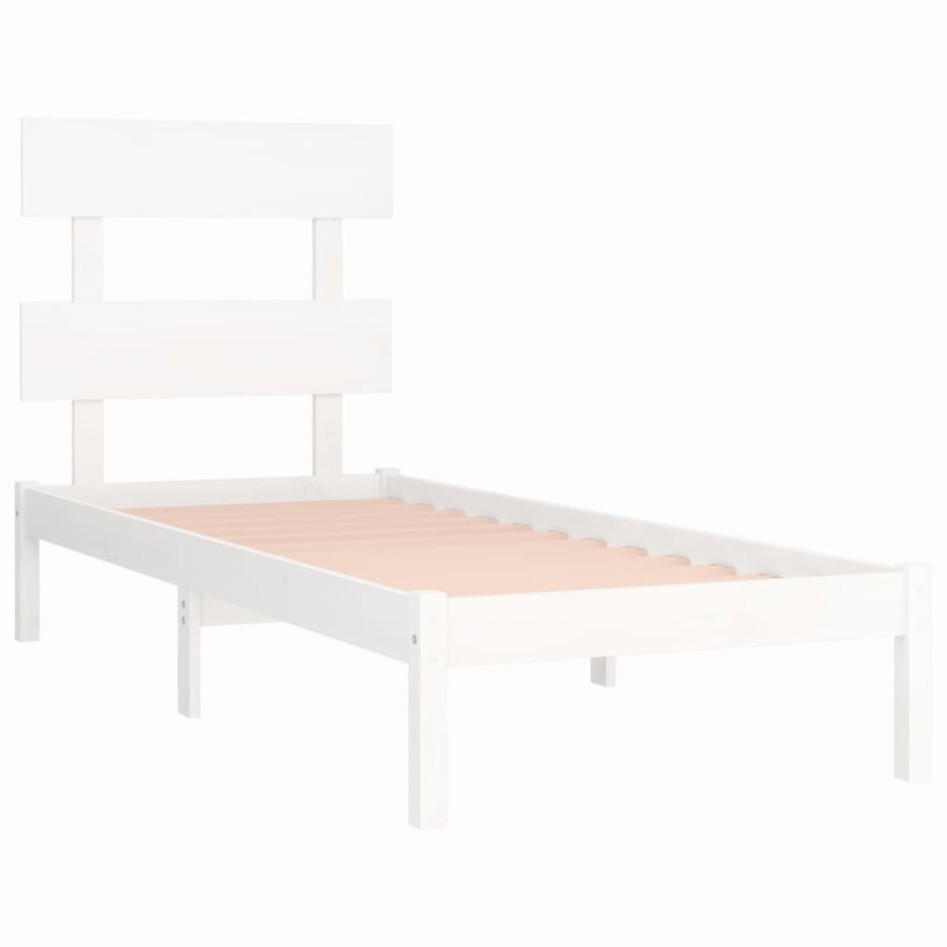 Estructura de cama madera maciza de pino blanca 90x200