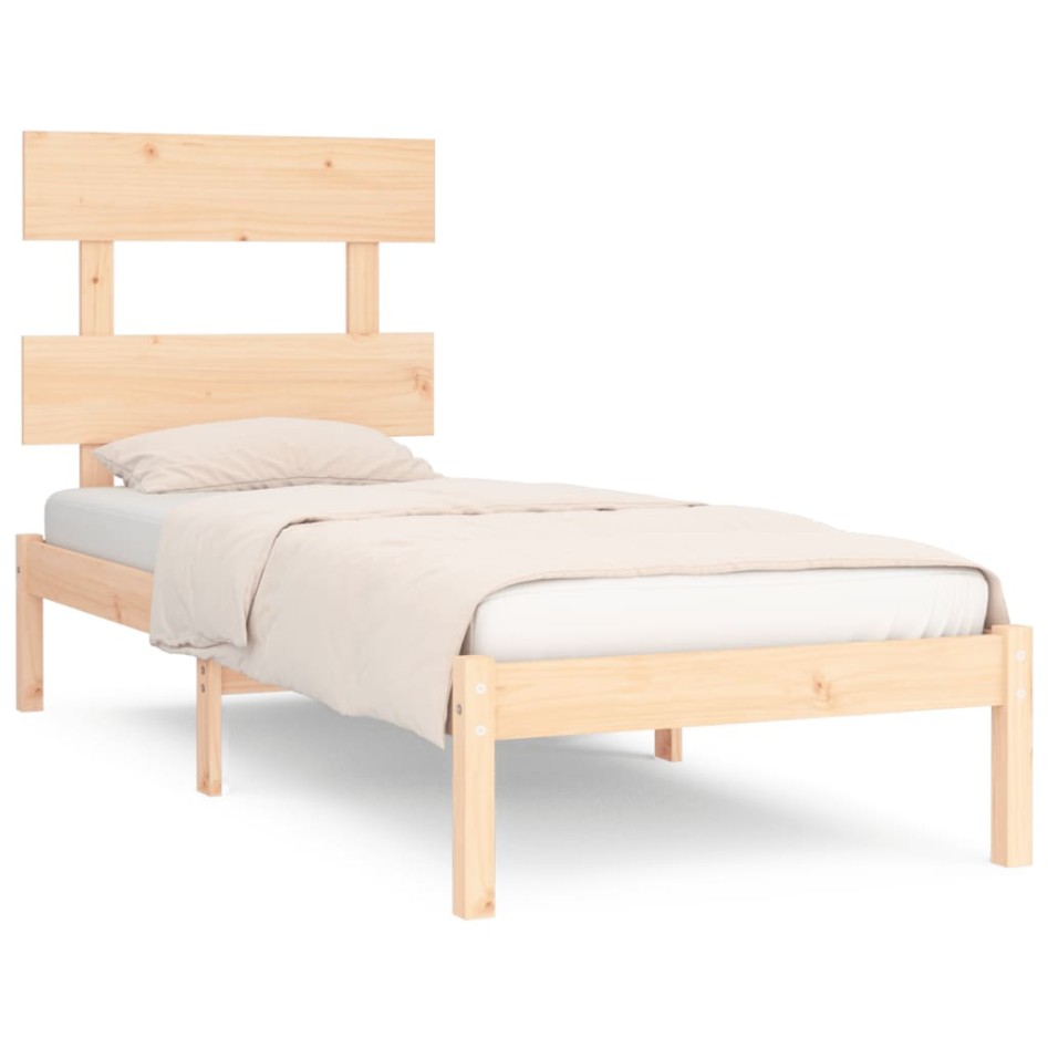 Estructura de cama madera maciza 90x190