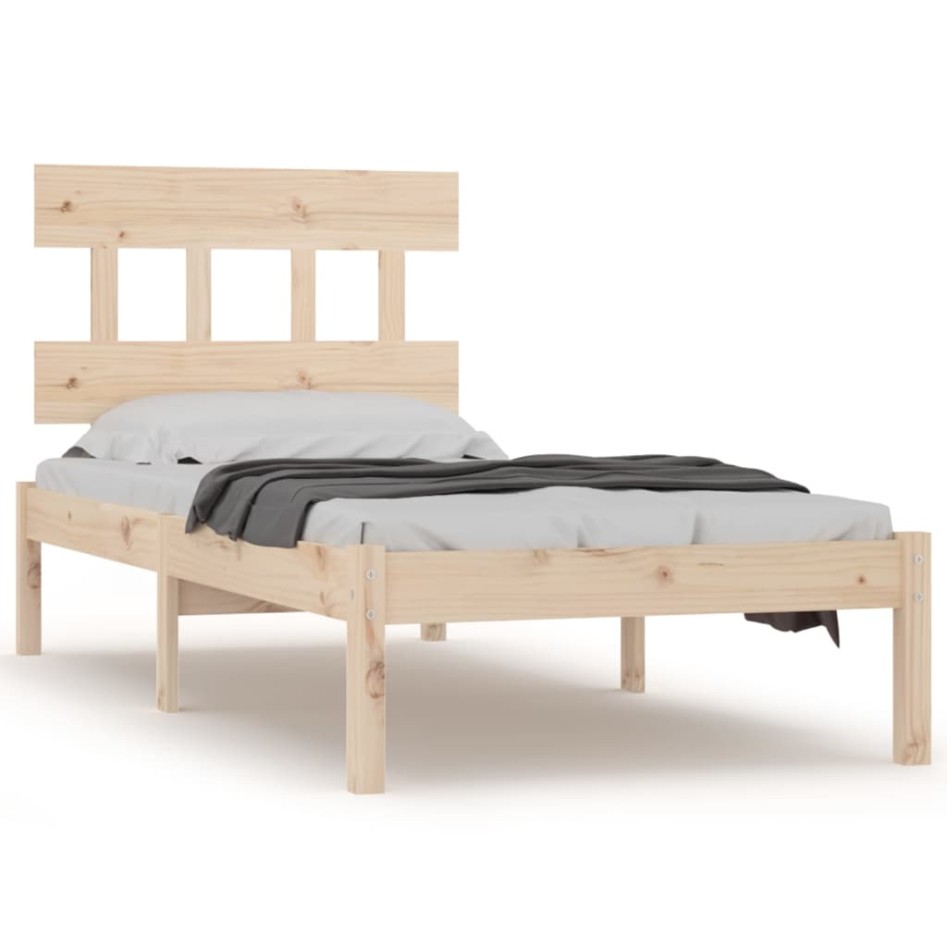 Estructura de cama madera maciza 90x190