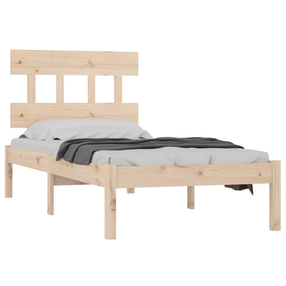 Estructura de cama madera maciza 90x190
