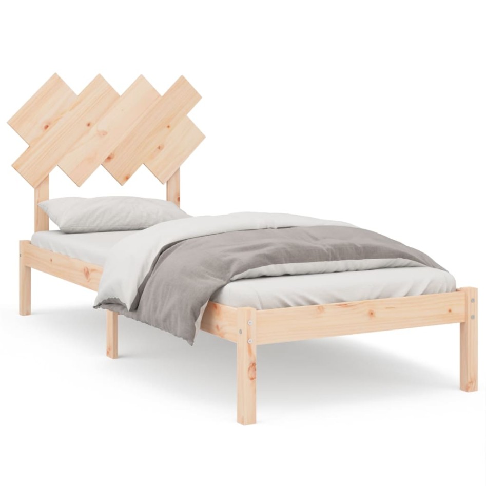 Estructura de cama madera maciza 90x200