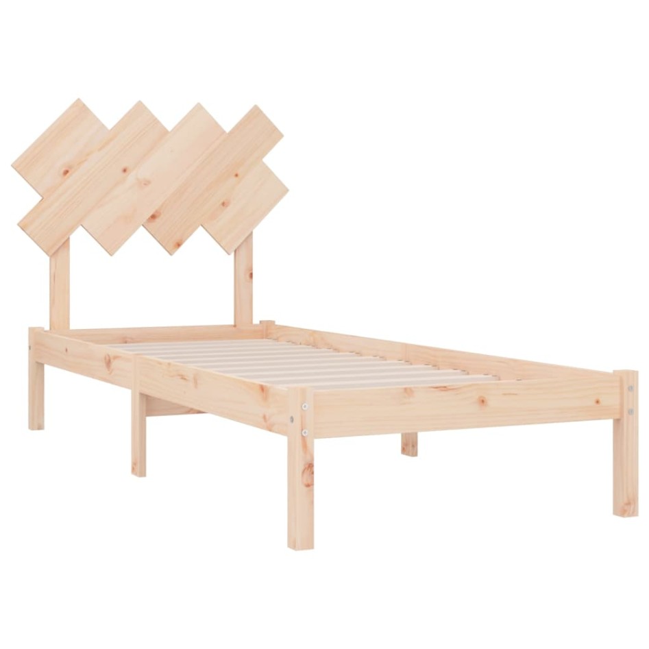 Estructura de cama madera maciza 90x200