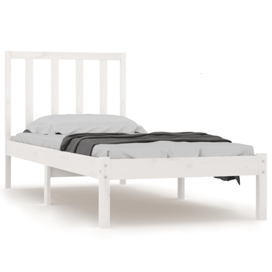 Estructura de cama sin colchón madera de pino blanca 90x200