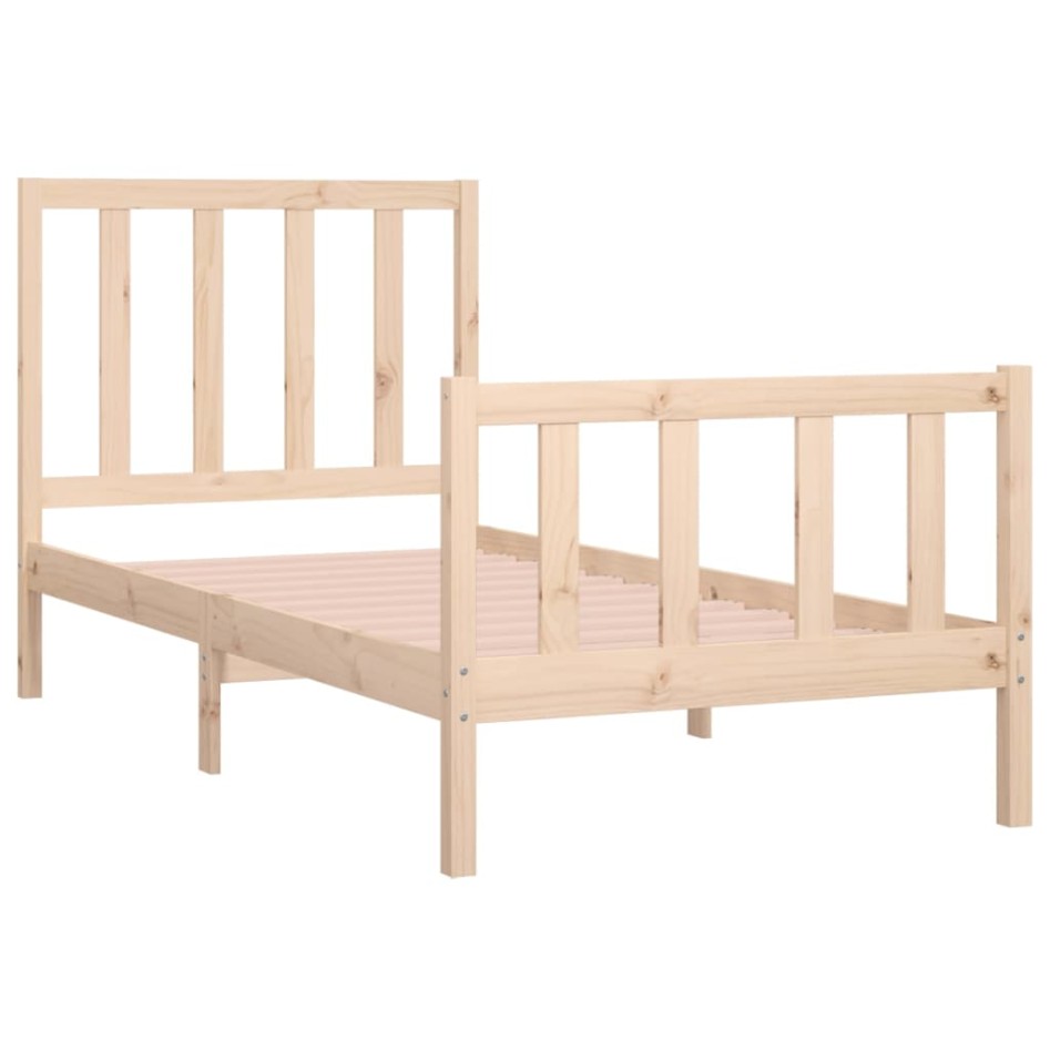Estructura de cama madera maciza 90x190