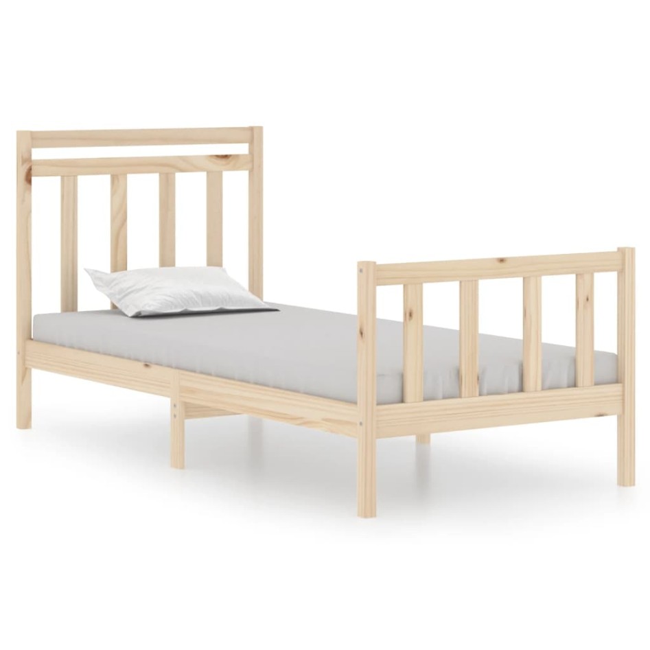 Estructura de cama madera maciza 90x190