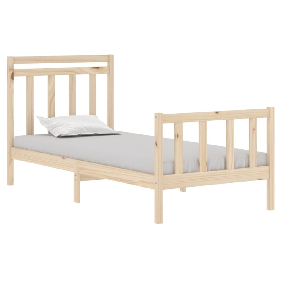 Estructura de cama madera maciza 90x190