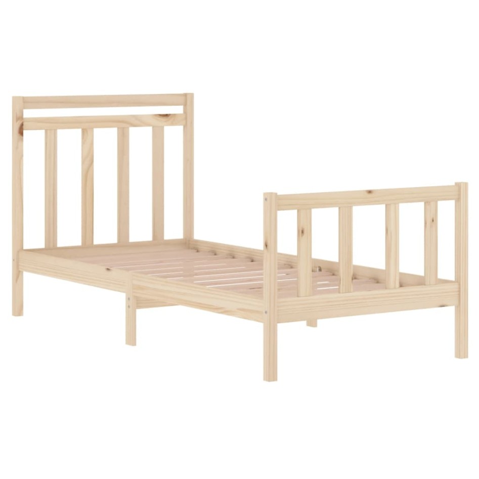Estructura de cama madera maciza 90x190