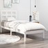 Estructura de cama individual madera maciza blanco 90x190