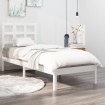 Estructura de cama individual madera maciza blanco 90x190 cm