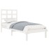Estructura de cama individual madera maciza blanco 90x190