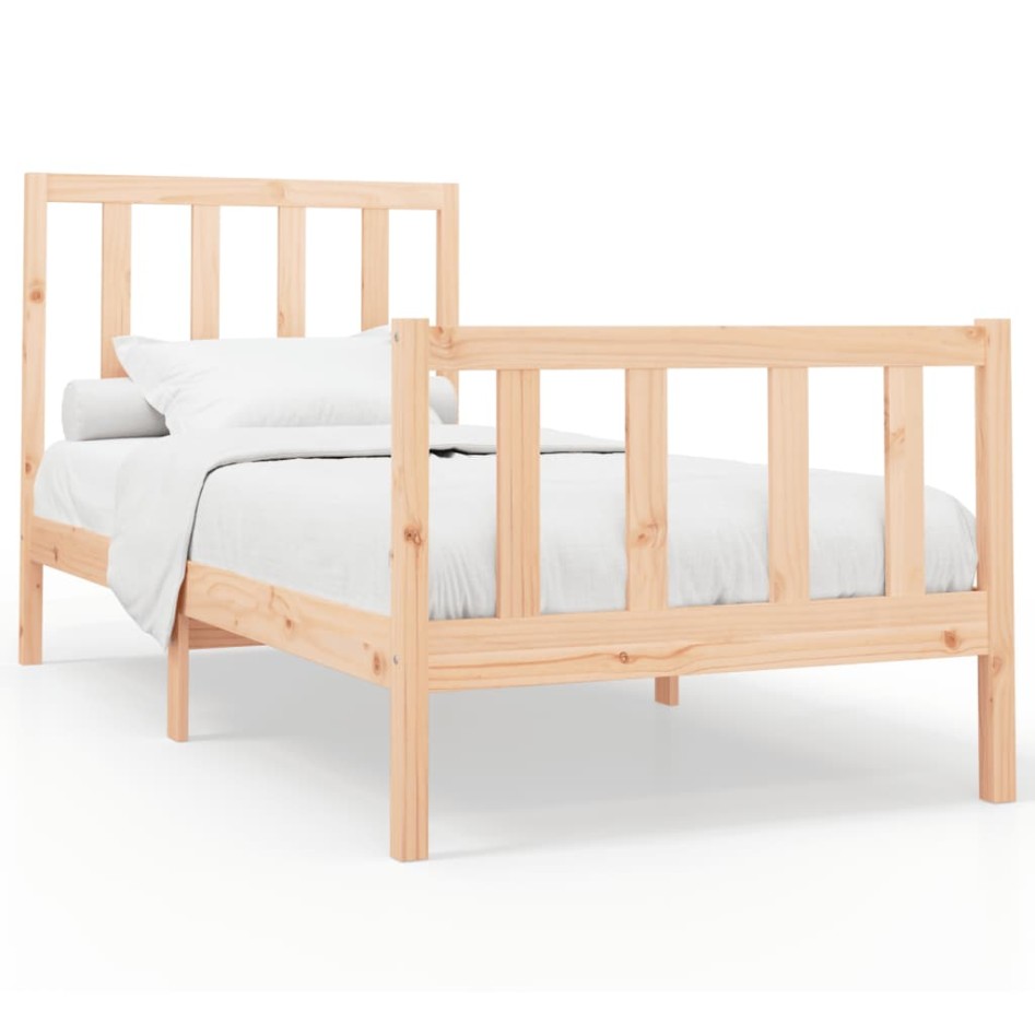 Estructura de cama sin colchón madera maciza de pino 90x200
