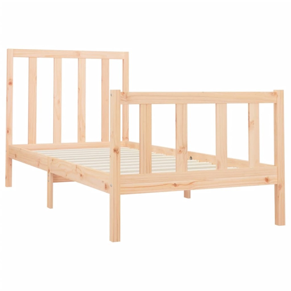 Estructura de cama sin colchón madera maciza de pino 90x200