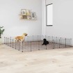 Jaula para mascotas de 28 paneles puerta acero negro 35x35 cm