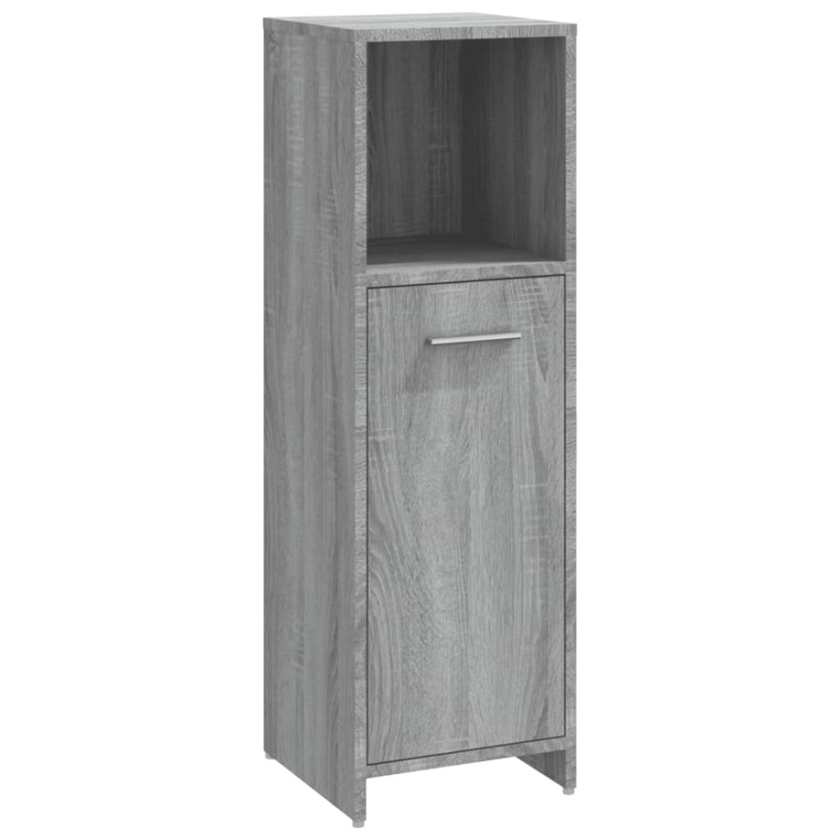 Set de muebles de baño 3 pzas madera contrachapada gris