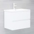 Armario para lavabo madera contrachapada blanco 60x38,5x45
