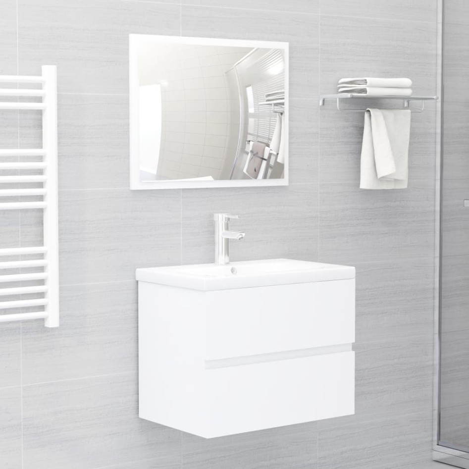 Armario para lavabo madera contrachapada blanco 60x38,5x45