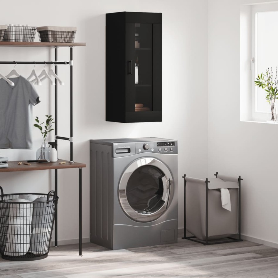 Armario de pared negro 34,5x34x90