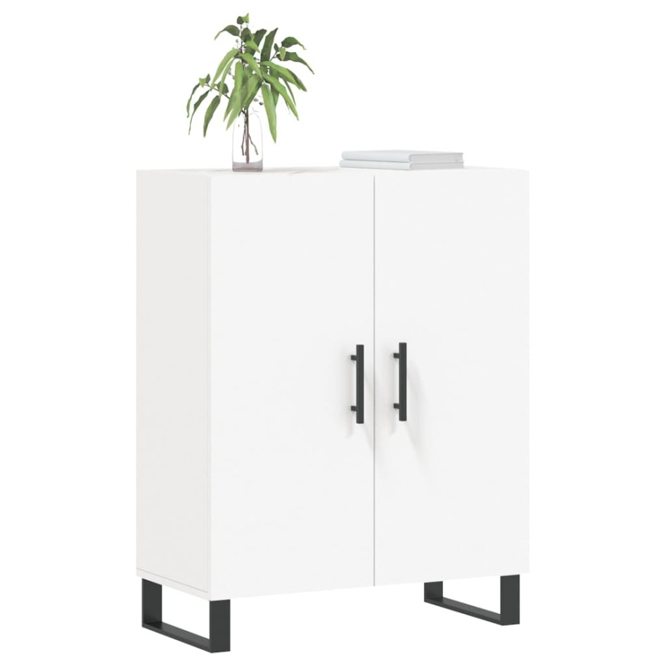 Aparador de madera de ingeniería blanco 69,5x34x90