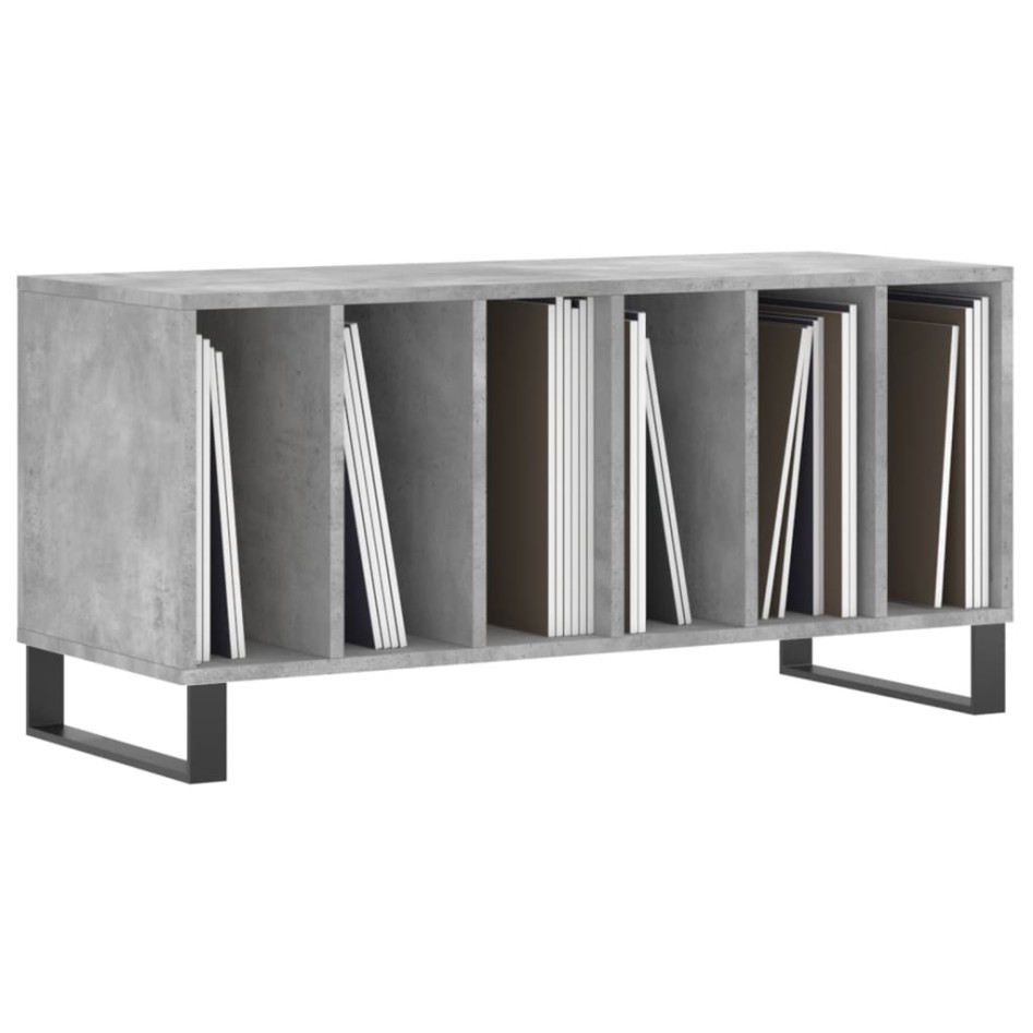 Mueble discos madera contrachapada gris hormigón 100x38x48