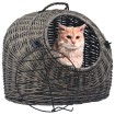 Transportín para gatos sauce natural gris 45x35x35 cm