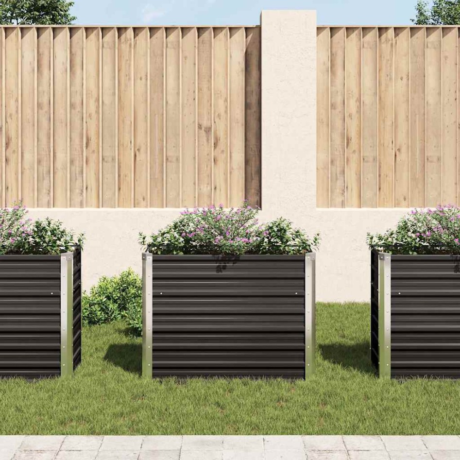 Arriate de acero galvanizado gris antracita 100x40x77