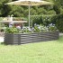 Jardinera arriate acero recubrimiento polvo gris 224x80x36