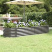 Jardinera arriate acero recubrimiento polvo gris 224x80x36 cm