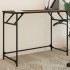 Escritorio madera ingeniería y acero roble marrón 100x45x76