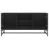 Mueble de TV con puertas de vidrio negro 102x37x50