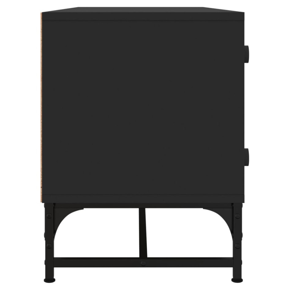 Mueble de TV con puertas de vidrio negro 102x37x50