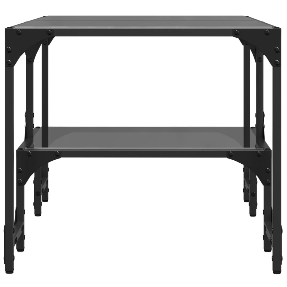Mesa de centro superficie de vidrio acero negra 98,5x50x45